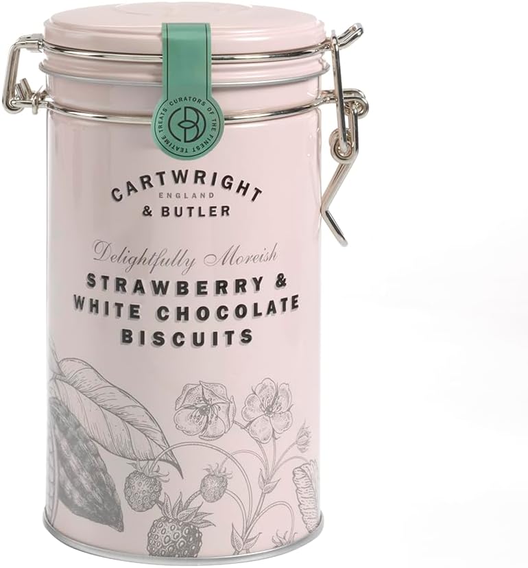 Strawberry & White Chocolate Biscuit (Can) CARTWRIGHT & BUTLER (Cartlite & Butler) Confectionery, British Cookies, Baked Goods