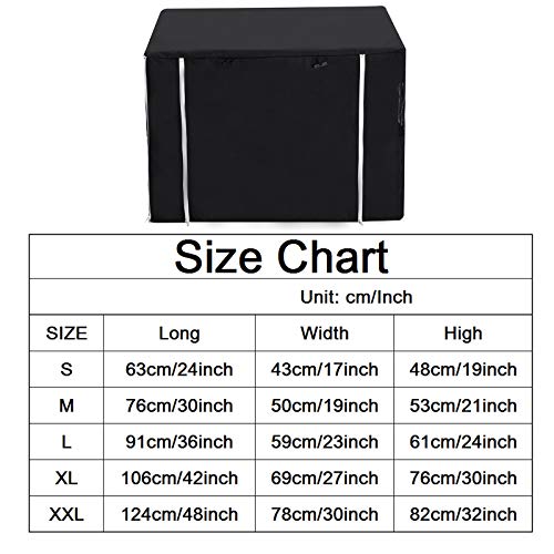 Image of Morezi Dog Crate Cover for Wire Crates Kennel 2 Doors Heavy Duty Waterproof Windproof Soundproof Pet Cage Cover Home Decoration for Dogs - Cover Only - Black - Fits 30 Inch Crates