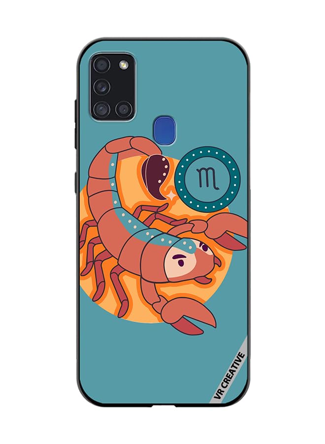 VR Creative Protective Case Cover For Samsung Galaxy A21s The Scorpion Zodiac Signs Design Multicolour