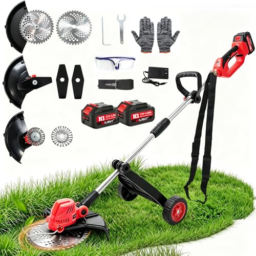 Electric 3‑in‑1 Brushless Weed Cutter with Wheels Battery Powered9