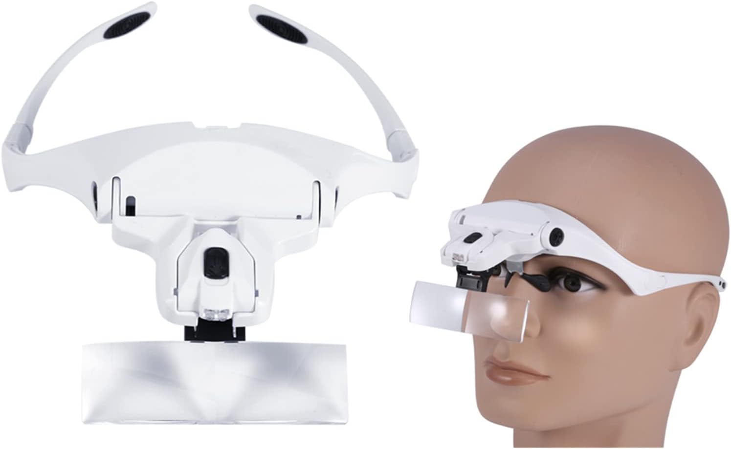 Horoper Headhand Magnifier, Magnifying Glasses Loupe, New 5 Lens Headset Magnifier with LED Lights Hand Magnifying Glass for Eyelash Extension