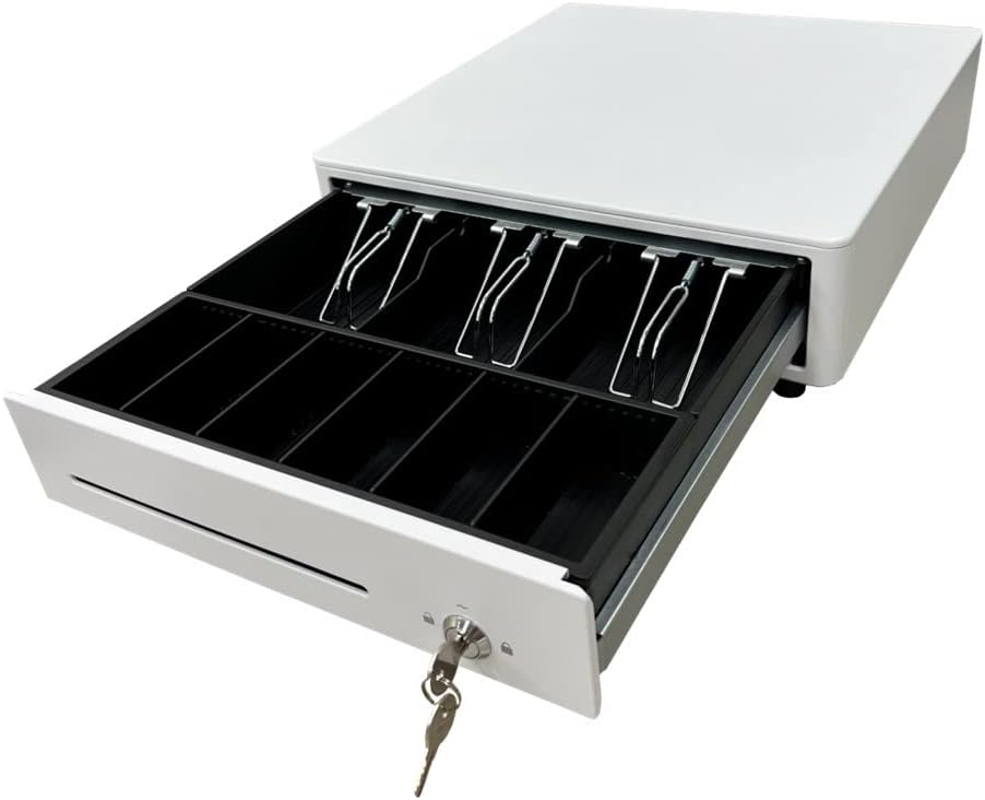 5台中の3台 未使用 NUSRATS 自動＆手動兼用 キャッシュドロア 白 小型