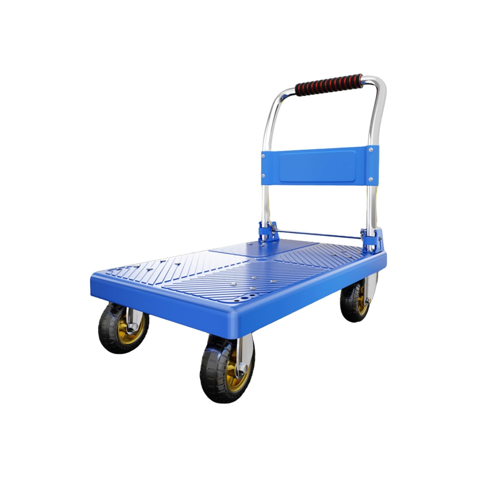 Carrito Plegable HeavyDu con Protectores anticaída, Ruedas de 46 Pulgadas, Plataforma móvil de 90x60 cm para supermercados, gasolineras y Uso doméstico.