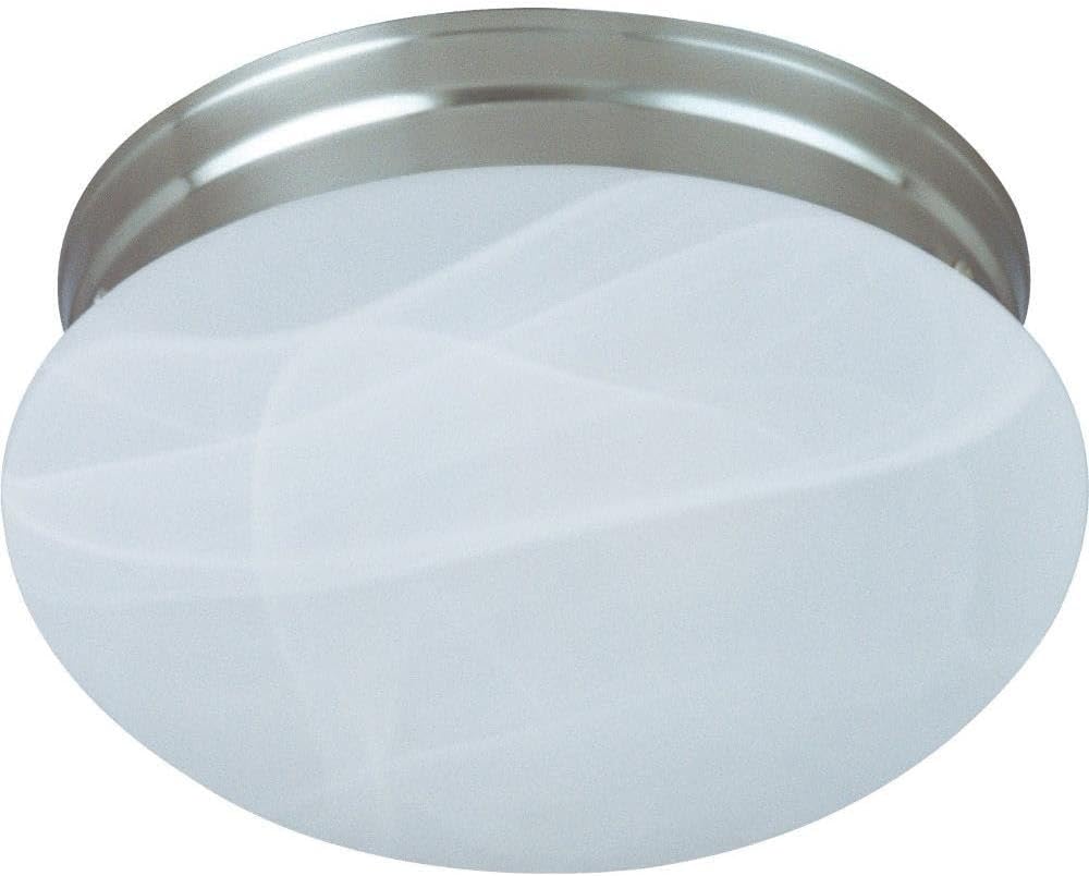 Maxim Lighting Essentials 1-Light Flush Mount | Satin Nickel Finish | Transitional Flush Mount | Ideal for Bedrooms, Hallways & Entryways | Dimmable | 5884MRSN