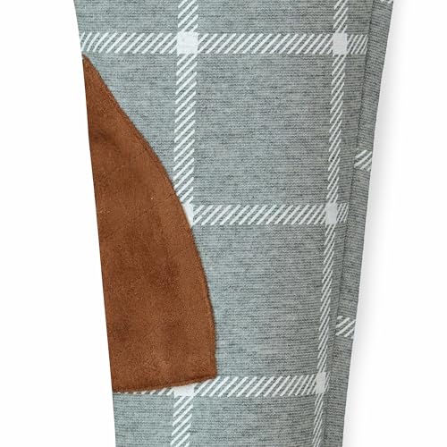 Hope & Henry Girls' Ponte Riding Pants, Gray and White Plaid, 12 - 18 Months - Thumbnail 4
