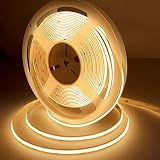 Pandery COB LED Strip Light Warm White 2700K, 32.8ft/10m LED Tape Light DC24V Bright Flexible Rope L