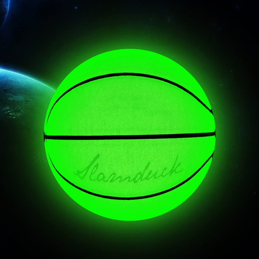 Pallacanestro luminoso al buio, taglia 7, pallacanestro riflettente con tasca a rete, pallacanestro olografico, luminoso per ragazzi e lui