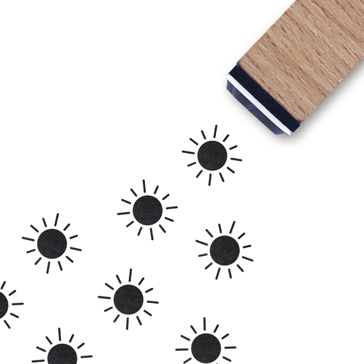 Sun Rubber Stamp, 3/5 Inch Sunshine Small Mini Stamp for Scrapbooking Card Making Planner