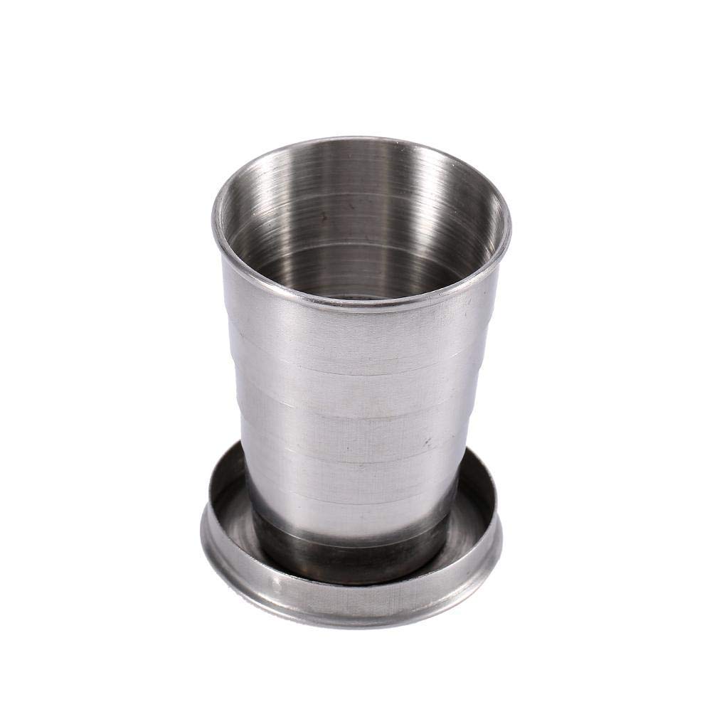 Travel Folding Cup S/M/L Stainless Steel Cup Camp Keychain Design Retractable Telescopic Collapsible Cup(S)