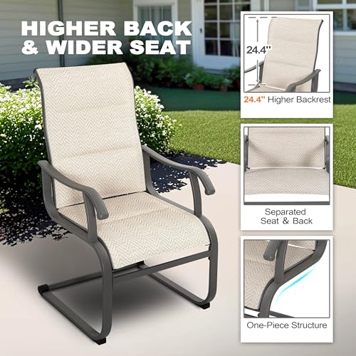 Image of NUU GARDEN Patio Dining Chairs Set of 2, Outdoor Dining Chairs with Breathable Textilene Seat, All-Weather Patio Furniture for Garden Deck Backyard Porch, Grayish Beige