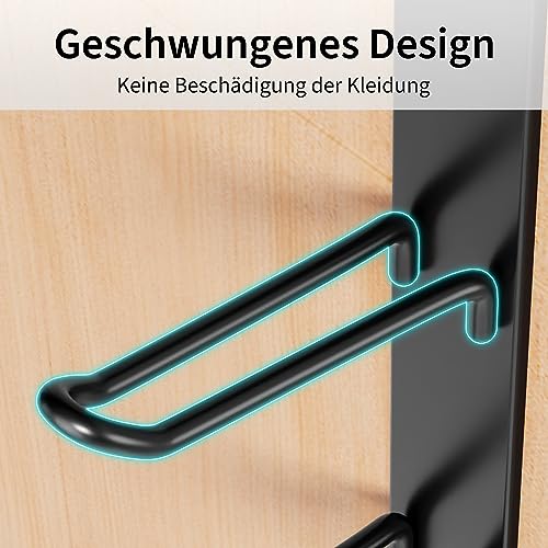 niffgaff Türhaken, vertikaler türhaken zum einhängen, kleiderhaken tür, haken zum einhängen, für Handtuch- und Kleiderbügel, Schwarz, 2er-Pack, 31.5cm