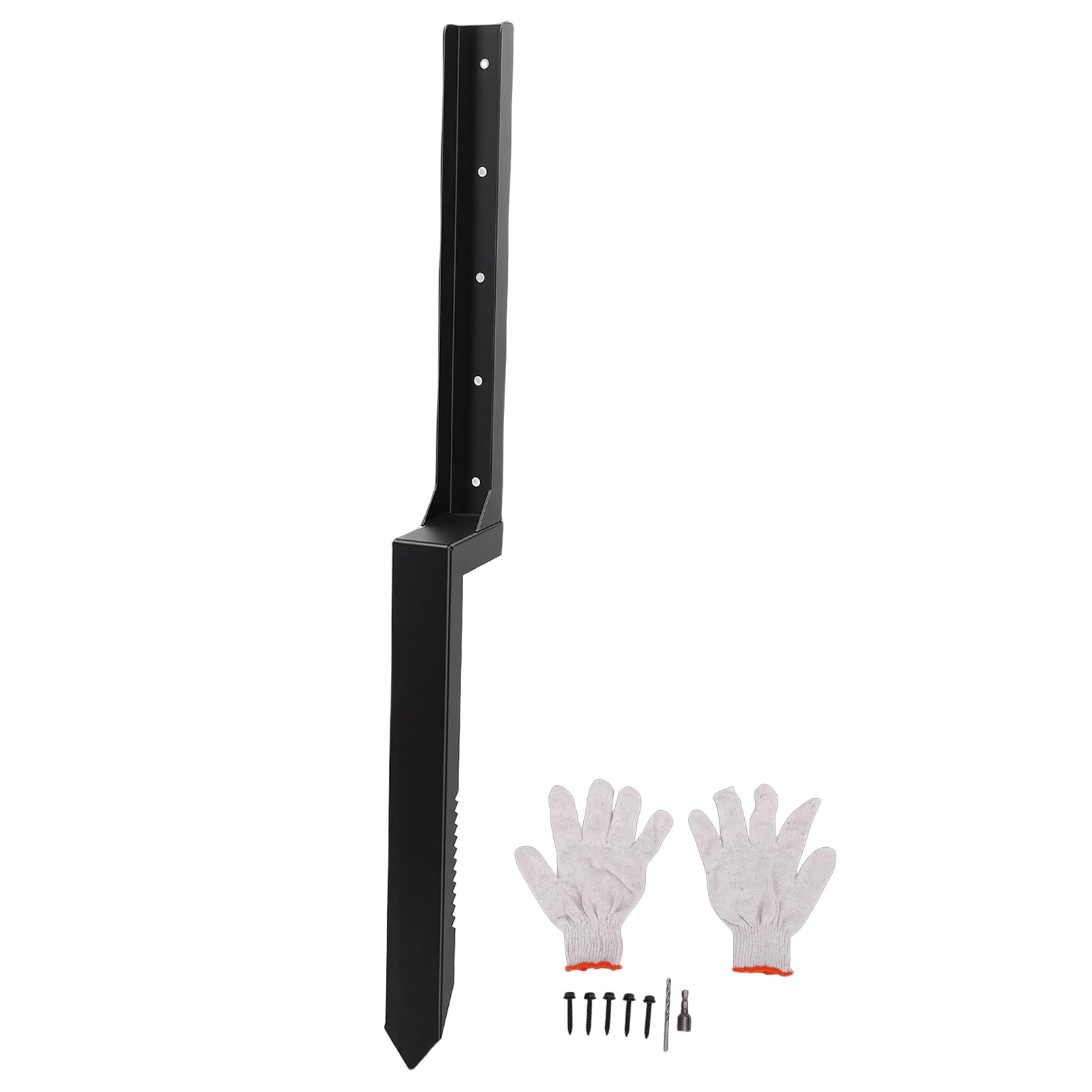 Kit de Reparación de Postes de Valla de Acero Resistente, Estacas de Anclaje de 33,86 Pulgadas con Placa Inferior Cruciforme para Anclaje Seguro, para Vallas de Madera, Puertas de Buzones,