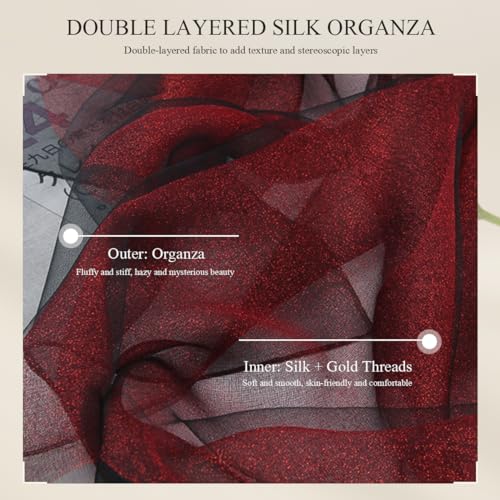 Organza Silk Scarf Women Sparkling Shawls And Wraps For Evening Dress Lightweight Sheer Stole Bridal Wedding Party3