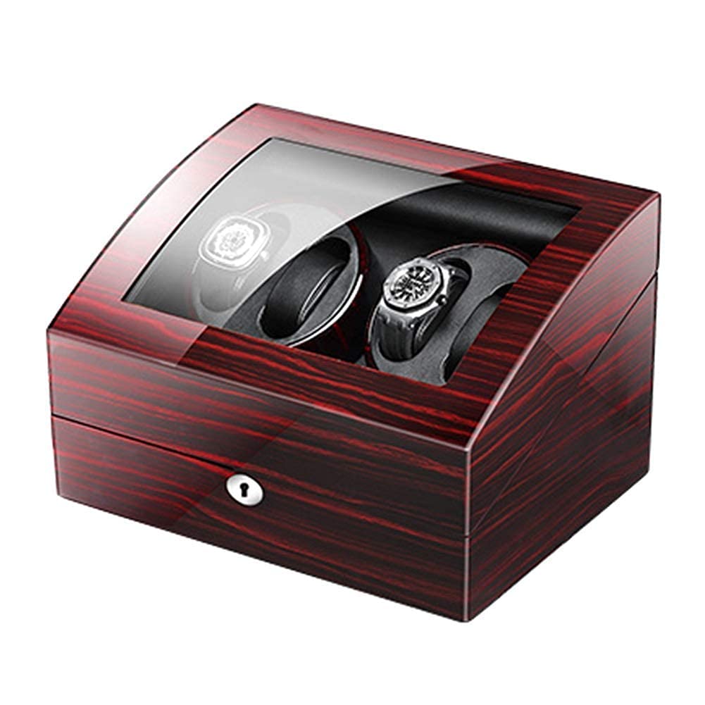 Caricatore Automatico per Orologi 4+6, Scatola Carica Orologi, Doppia Alimentazione, Esterno Verniciato a Pianoforte, Motore Silenzioso, Cuscino Flessibile per Orologi, espositore