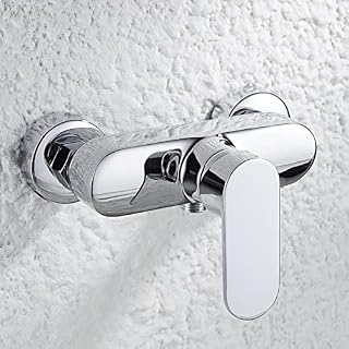 kisimixer Shower Mixer Taps Bar Chrome Wall Mounted Shower Faucet Brass Manual Shower Mixer Valve Control Switch Bath Tap for Cold and Hot Water Chrome-G1/2