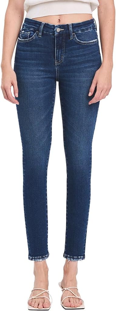 Flying Monkey High-Rise Skinny Jeans Cropped Medium Blue Denim