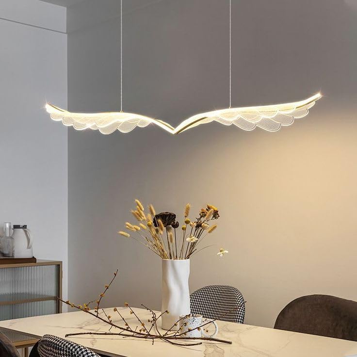 Wings Linear LED Chandelier Modern Pendant Light, Luxury Contemporary Suspended Ceiling Lighting Fixture for Living Room Dining Room Bedroom Home Decor 3 in 1 Colour-image-45