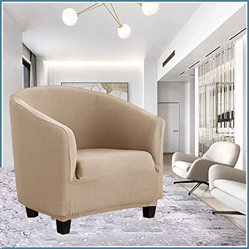Funda silla barril elástica jacquard blanca OBASDFD protector elegante de muebles 3