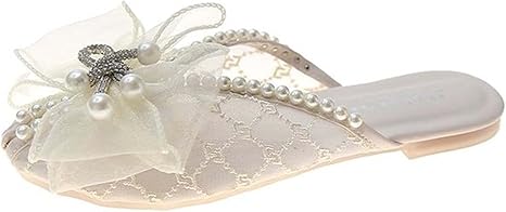 Amazon Co Jp 夏バタフライサンダル パールサンダル メッシュサンダル ラインストーンサンダル カジュアルサンダル フラットサンダル 学生 サンダル 買い物に最適 白 36 シューズ バッグ
