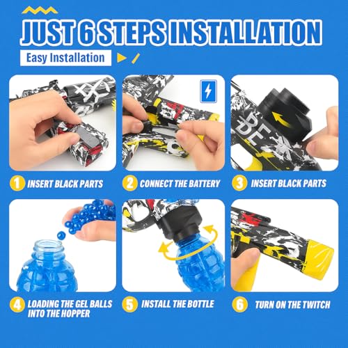 Image of Electric Gel Blaster Gun Toy for Kids | Automatic Splatter Ball Gun with Goggles, USB Charger & Gel Beads | Outdoor Shooting Toy Gun for Boys & Girls (Rechargeable, Safe & Fun Play Set)