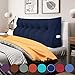 VERCART Coussin de Lecture Compensé, Triangulaire Coussin à Coins, Gros Coussin Canapé, Traversin Tête de lit Support Arrière, Oreiller Cervical Dossier de Soutien Lombaire, Velours Côtelé Bleu 180cm
