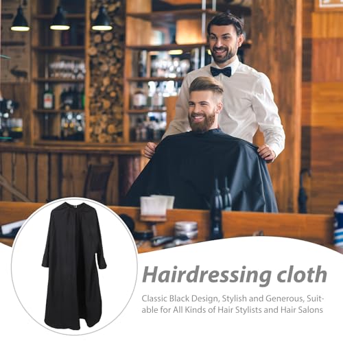 Capa para Corte de Cabello Outanaya con Mangas Largas Negra miniatura 3