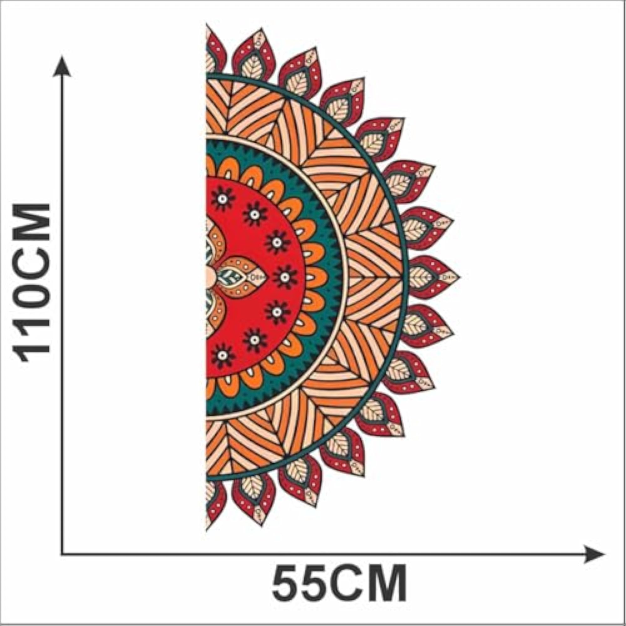 Traditional Mandala Wall Sticker, Colorful Decor