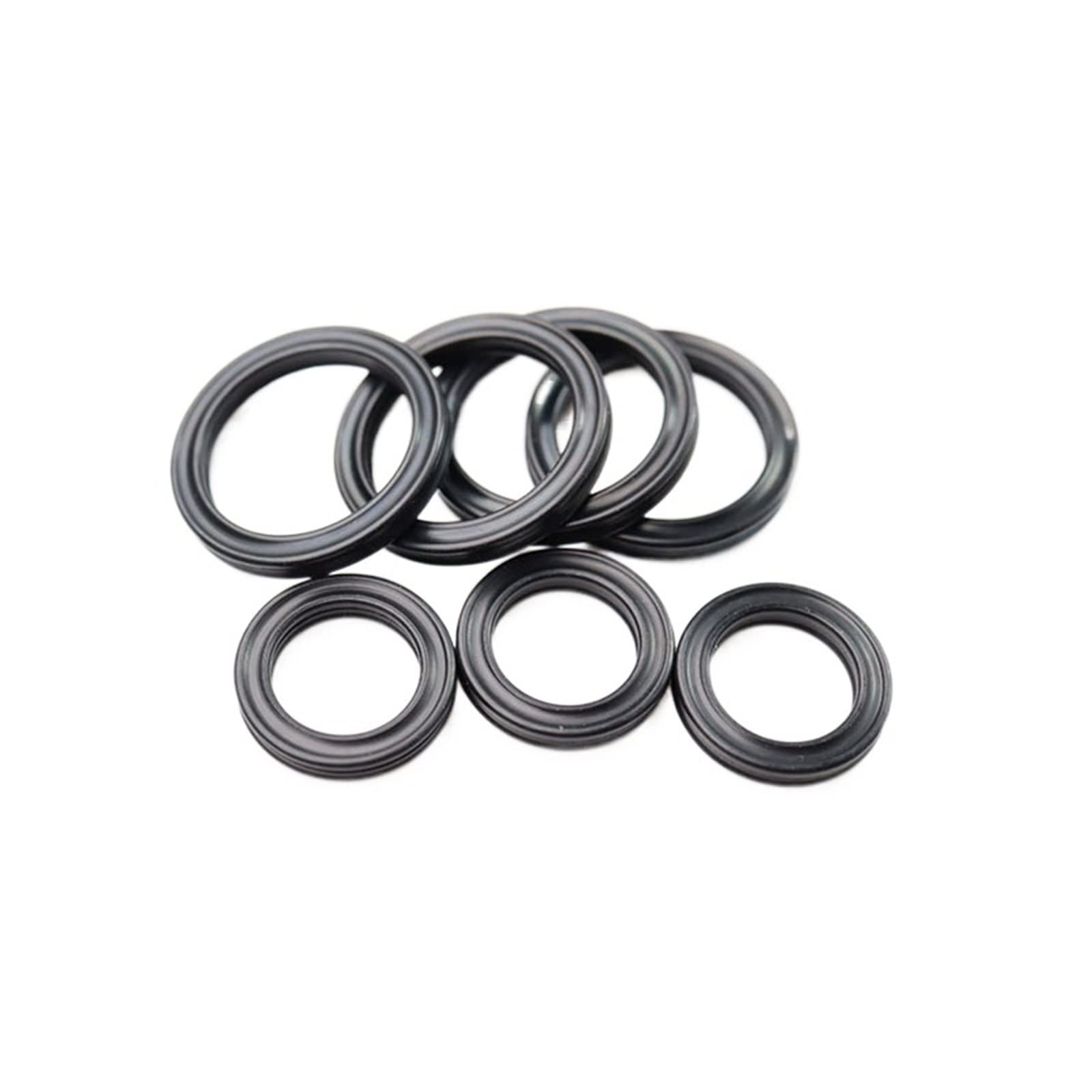 Lip Seals Anillo NBR X, Anillo de Sello de Cuatro Labios, Caucho de nitrilo, elástico, for Cilindros hidráulicos, pistones, vástagos de pistón.CS 6,99 mm Radial Seals Rotary Seals (Color : Black, Si