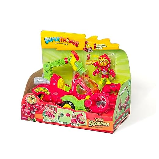 SUPERTHINGS Wild Scorpion – Vehículo escorpión de los SuperThings. Incluye 1 Wild Kid y 1 Wild SuperThing Villano exclusivos. con Disparador y Pinzas de escorpión para atrapar a los héroes