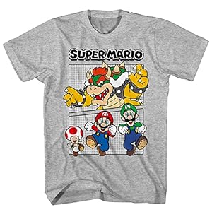 Nintendo Mens Mario Kart Shirt – Mario, Luigi, Zelda, Kirby, and Donkey Kong Vintage Tee