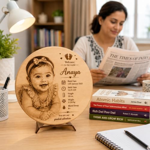 Image of Customized Personalised Engraved Wooden Photo Frame For Gift, All Shapes and Sizes for Everyone (Round-7x7)