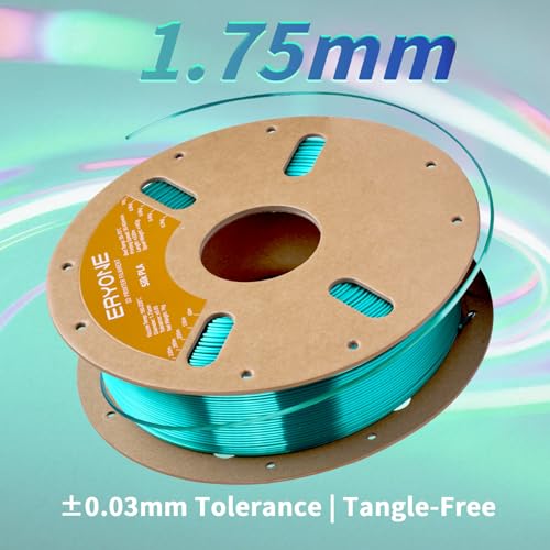 Image of ERYONE Silk PLA Filament for 3D Printer 1.75mm + /- 0.03mm, Shiny Filament 1kg (2.1lbs) /Spool, Lake Cyan