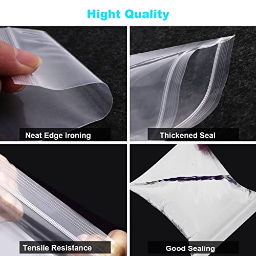 400 Pcs Small Plastic Bags, Resealable Clear Jewelry Bags, Small Baggies, Poly Reclosable Mini Bag, 4 Assorted Sizes 6x3.9 4.7x3.1 3.5x2.3 2.7x2IN, 2 Mil Zipper Bag for Jewelry Pill Packaging VOPTON3