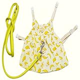 Arnés y correa de conejo, correa ajustable para el pecho suave y bonita decoración con arnés de conejillo de indias con cuerda de escape para mascotas pequeñas que caminan (L, amarillo)