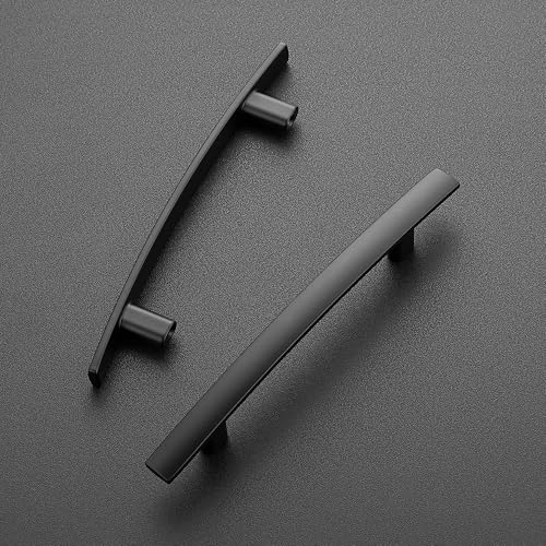 Image of Ravinte 30 Pack Cabinet Handles Matte Black Cabinet Pulls Kitchen Cabinet Handles,Curved Drawer Pulls in 6 Inch Length with 3.75 Inch Hole Center Arch Kitchen Cabinet Hardware