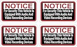 StickerTalk Vehicle Equipped with Recording Devices Vinyl Stickers, 1 Sheet of 4 Stickers, 2.5 inches by 1.5 inches Each