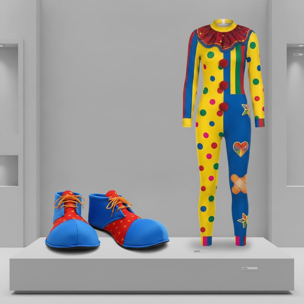 Scarpe Da Clown Arcobaleni Carnevale Unisex Adulti Decorazioni per Feste di Natale Travestimenti Travestimenti Divertenti Accessori per Costumi Tuta a