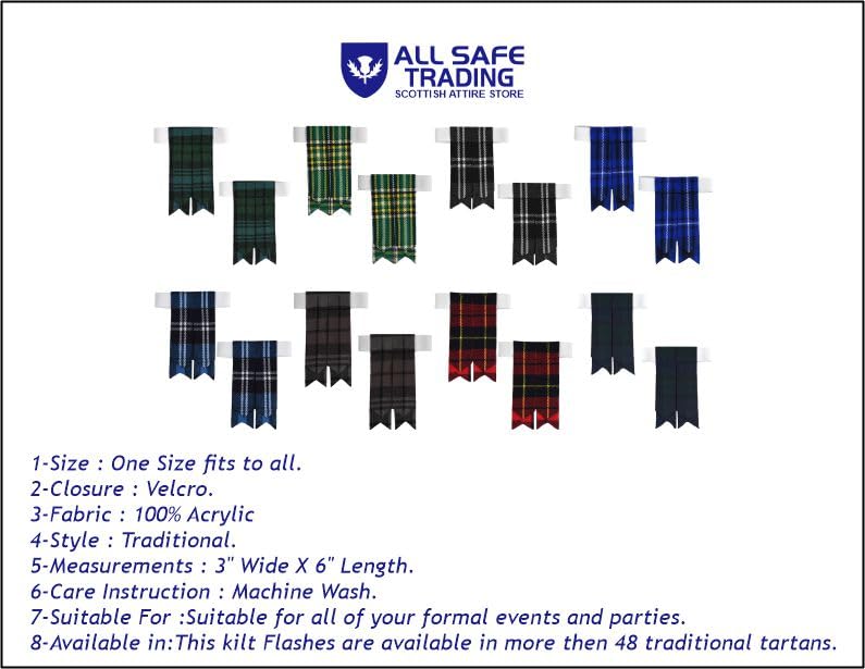 Scottish Tartan Kilt Flashes with Elastic Adjusters3