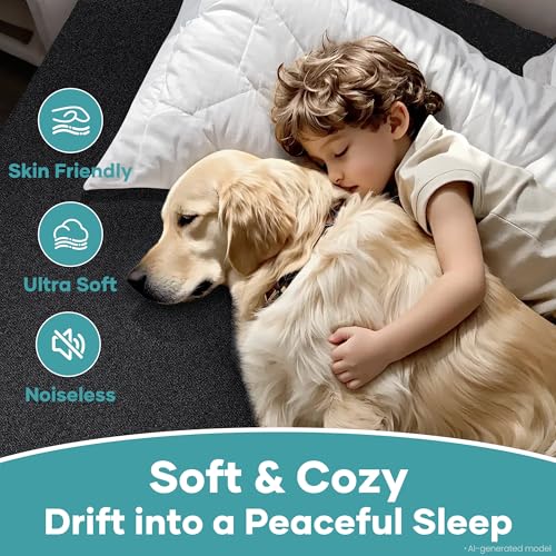 Image of OhGeni Waterproof Mattress Protector, King Size Mattress Pad Fitted with Deep Pocket 6 inch-18 inch, Breathable Noiseless Soft, Washable Dirt-Proof Mattress Cover, Black, More Than 99 pcs fibers, Daybed Cover