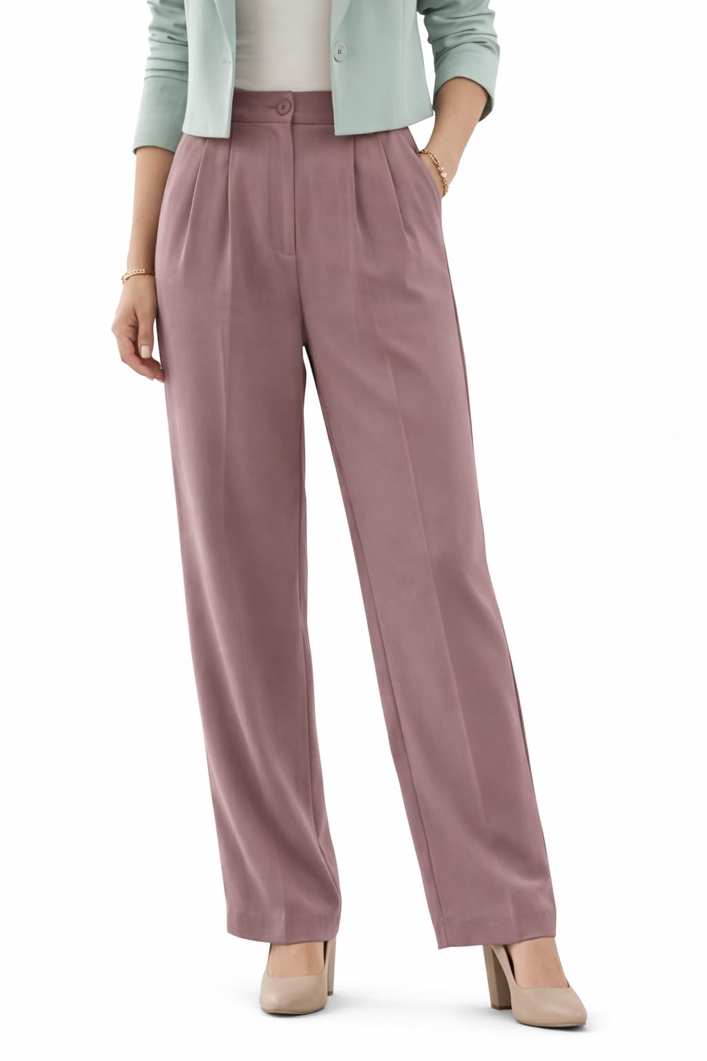 Women’s Korean Style Pants with Trendy Straight Fit, Soft Fabric for All-Day Comfort, Everyday Wear for Work and Casual Looks (Sizes S to 2XL)-image-48