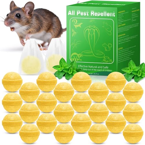 Yineaae Mäuse Vertreiben, 24 Stück Giftfreie Rattengift Mäuseköder, Rattenabwehr Mäusegift- Natürliche Pfefferminzöl, Extra Stark Anti Spinnen,...