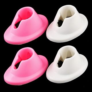 4Pcs Soft Rubber Nail Polish Bottle Base Holder Support Stand Nail Art Organizer Display Manicure Tools for Nail Art Design Painting Salon DIY, White and Pink