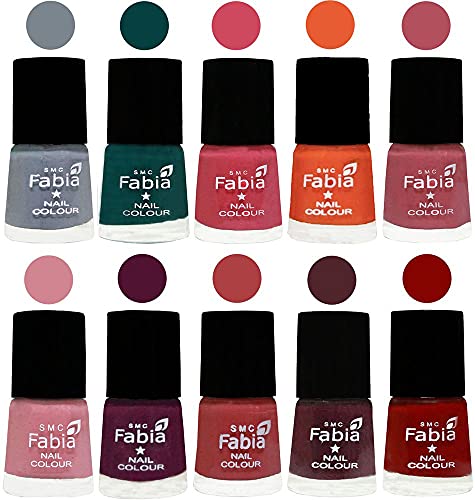 Image of ALL IN ONE (PACK OF 10), Long Lasting Glossy Nail Polish, 6 ml Each, All Vibrant Colours,02068