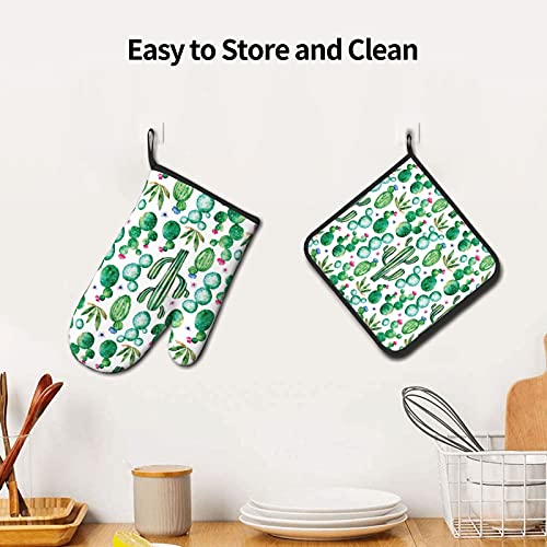 Cactus Oven Mits, Heat Resistant Oven Mitts And Pot Holders For Kitchen Baking Cooking Grilling #TOP5