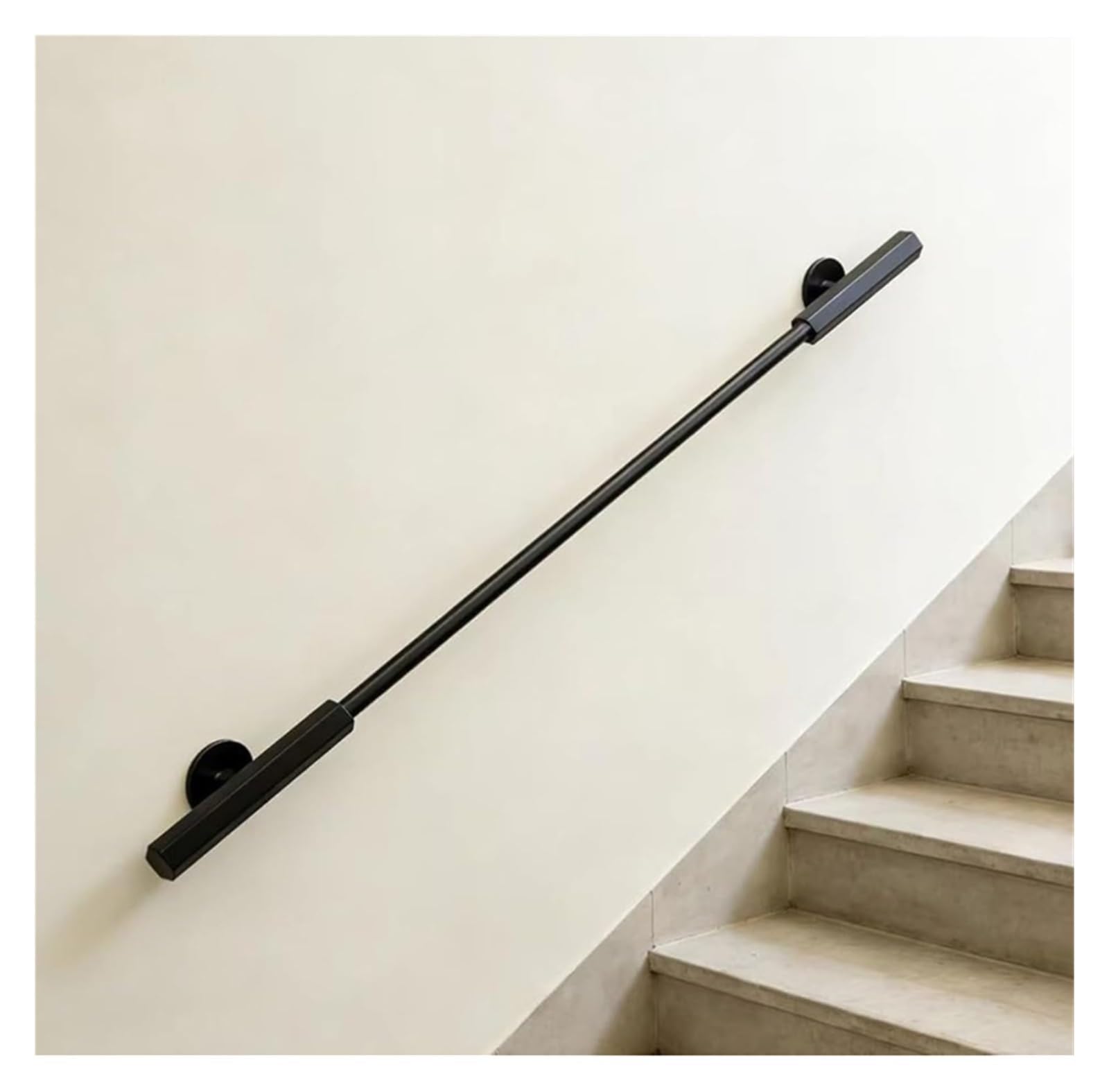 Juaksqzyi One Color Stair Railing Industrial Handrails For Indoor Stairs Wall Mount Metal Staircase Handrails, For Corridor Attic Deck(80Cm)
