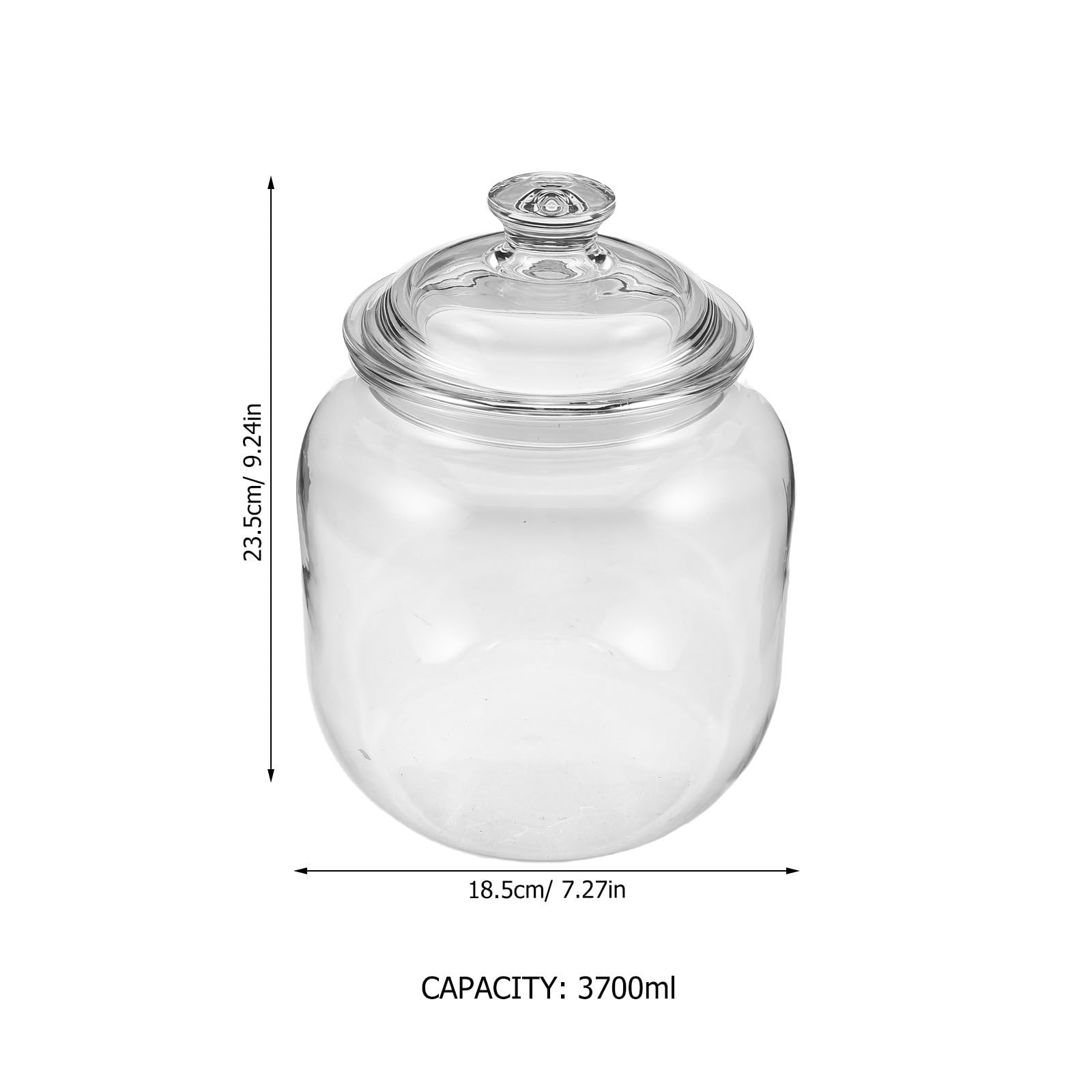 Gatuida Tarro de Almacenamiento Transparente de 3,7 L con Tapa Hermética
