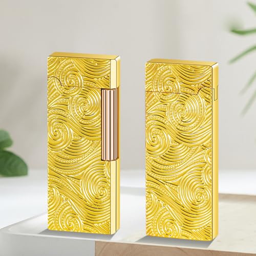 Encendedor de metal con diseño swirl y llama suave miniatura 3