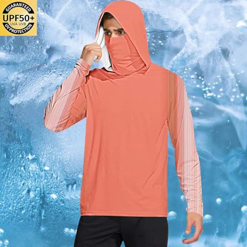 RTRDE Men's Long Sleeve UPF 50+ Sun Protection T Shirts, SPF Fishing Outdoor Uv Hiking Lightweight Hoodie Shirts, M-2XL2
