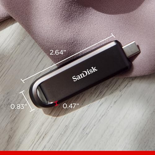 Image of SanDisk 256GB Extreme PRO Flash Drive with USB-C - Up to 1000MB /s Read speeds and 900MB /s Write speeds - for Laptops, Computers and Tablets - High-Performance USB Type-C, Black - SDCZ890-256G-G46
