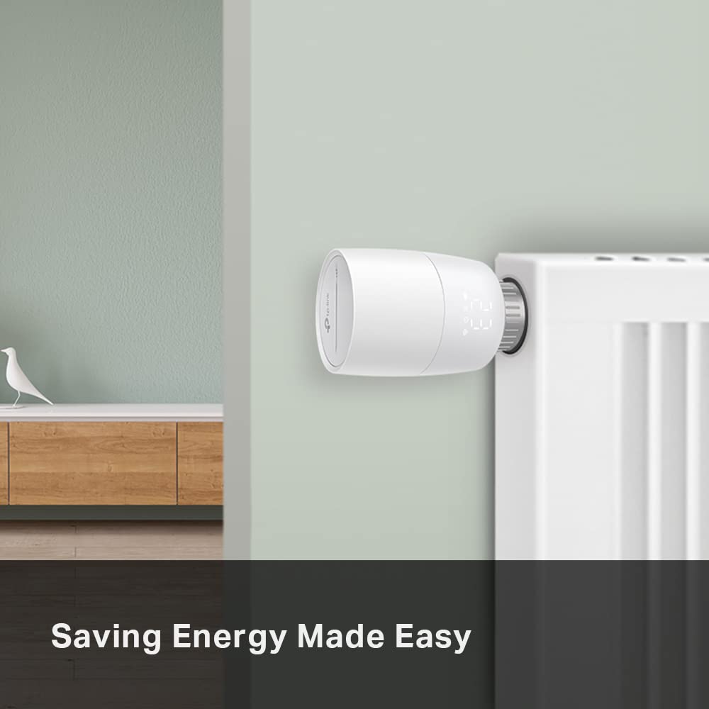 Válvula de radiador con termostato Inteligente TP-Link Kasa, válvula de radiador Inteligente, Ahorro de energía, válvula de termostato de radiador con Pantalla LED, programación TRV Inteligente, func